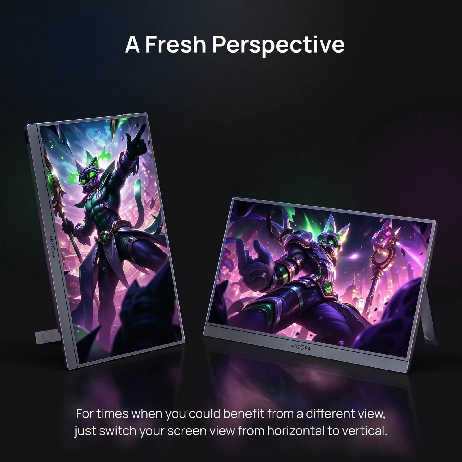 ARZOPA Z1FC 16.1-inch 144Hz portable monitor for gaming, USB-C, grey, with sleeve bag NZ